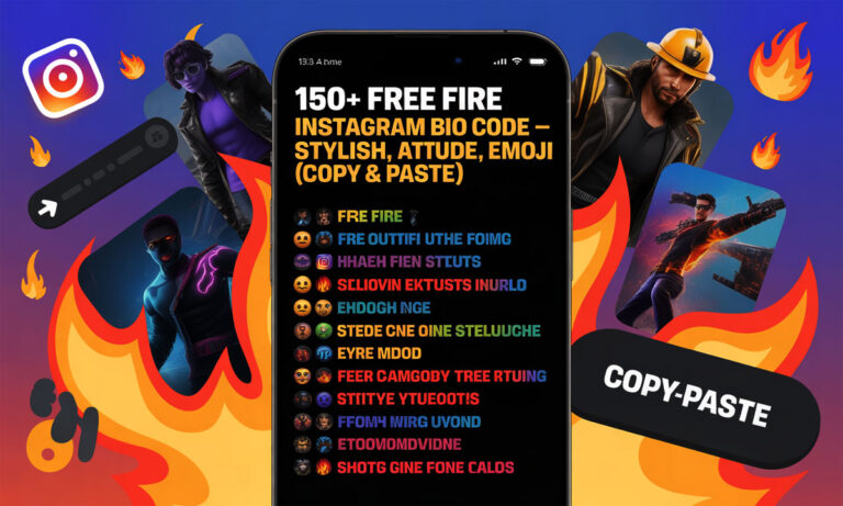 150+ Free Fire Instagram Bio Code – Stylish, Attitude, Emoji (Copy & Paste)