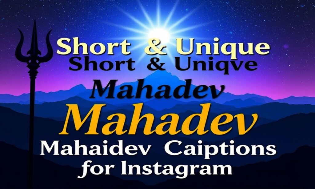 Short & Unique Mahadev Captions for Instagram