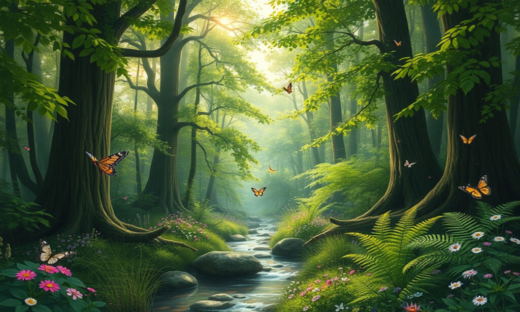 Forest Vibes & Green Nature Captions