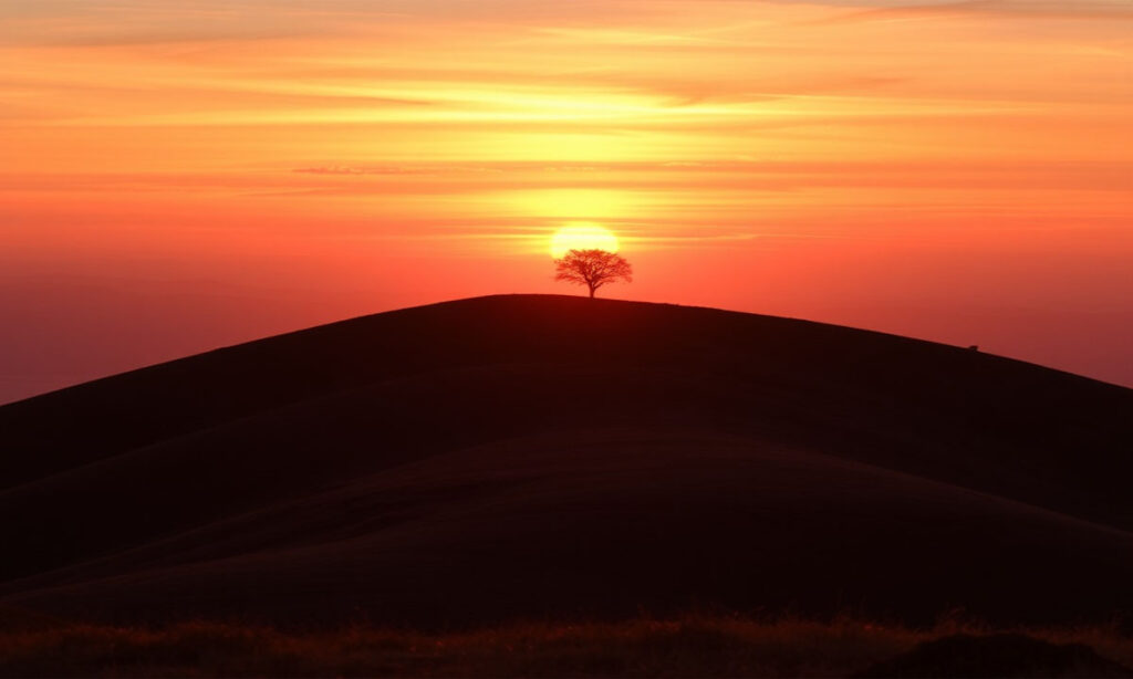 Sunrise or Sunset Hill Captions