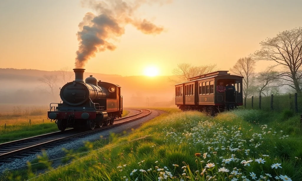 Morning Train Ride Captions