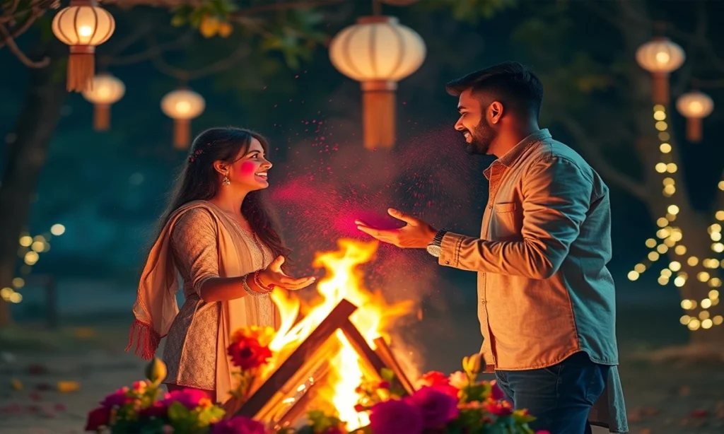 Romantic Holika Dahan Captions for Couples Celebrating Together