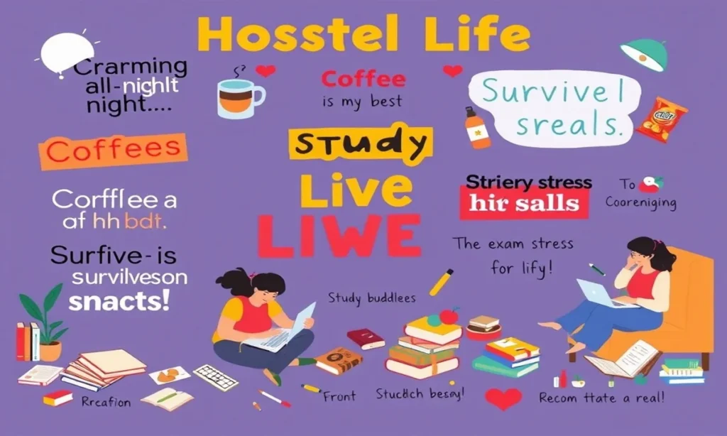 Hostel Life Captions for Instagram for Study & Exam Days