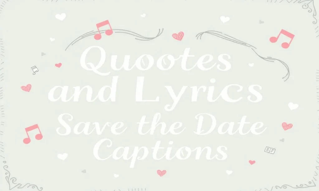 Quotes and Lyrics for Save the Date Captions