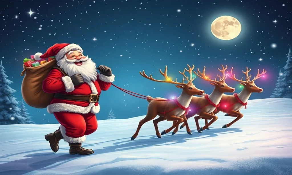 Santa & Reindeer Christmas Captions